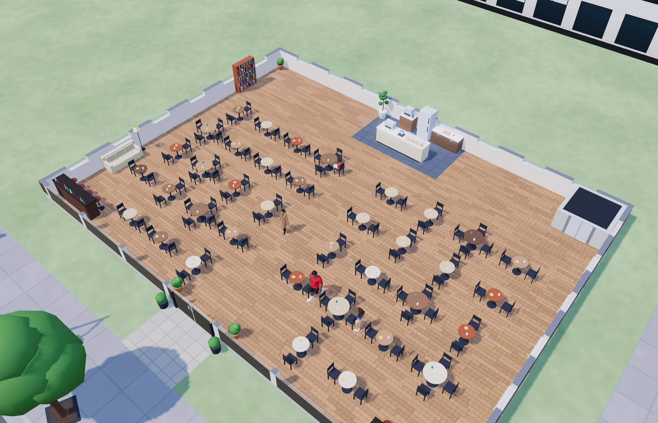 Cafe floor in the actual development world