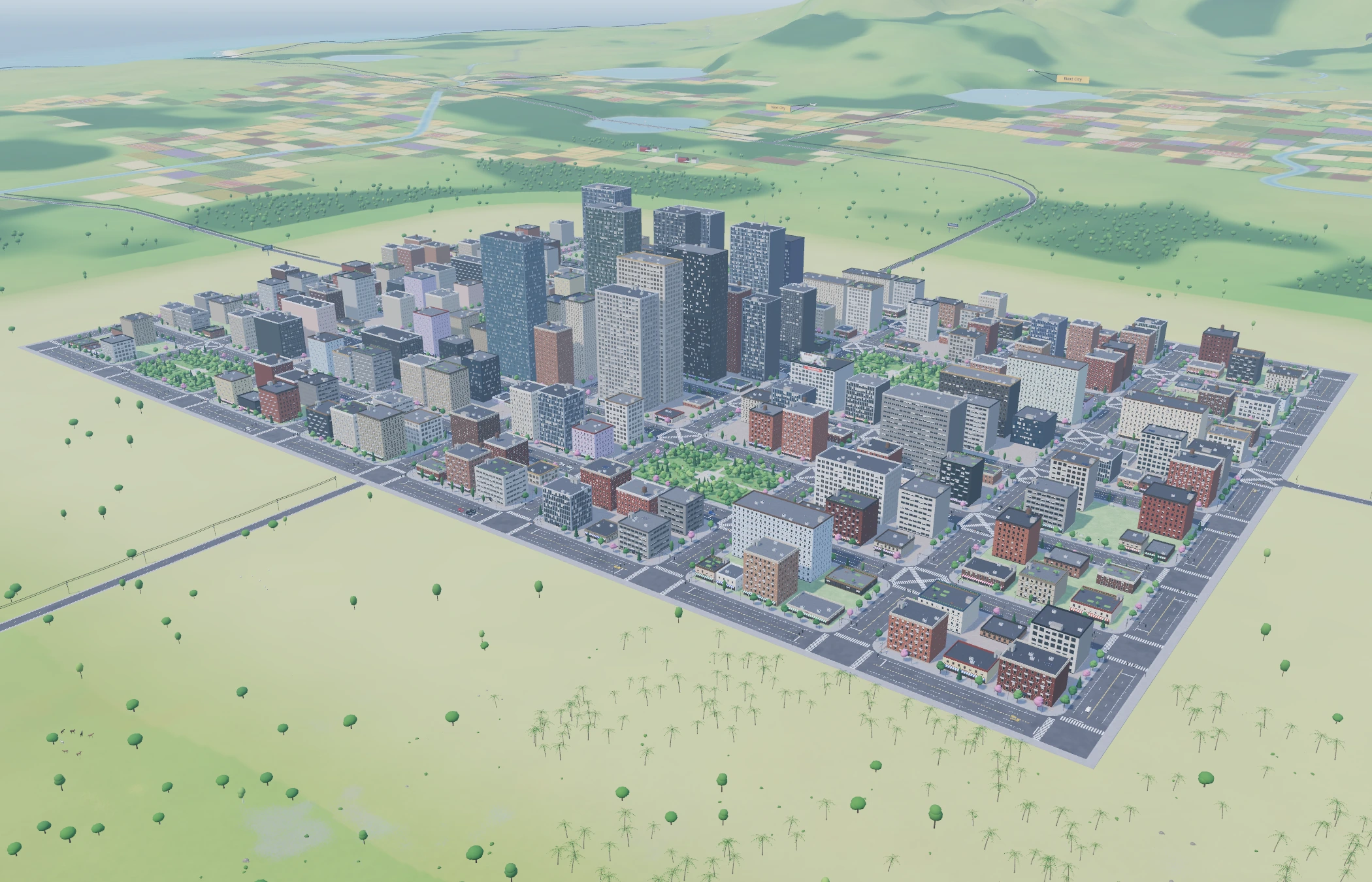 Actual city and surrounding island